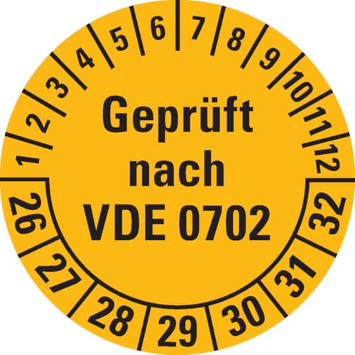 KSIGN Mehrjahresprüfplakette VDE 0702, 26-32, gelb, Ø 30 mm, selbstklebend, 500/Rolle KSIGN Mehrjahresprüfplakette VDE 0702, 26-32, gelb, Ø 30 mm, selbstklebend, 500/Rolle von KSIGN