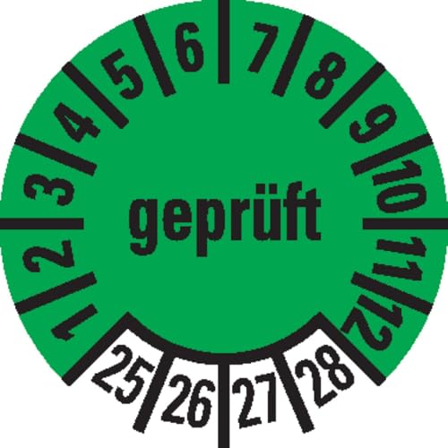 KSIGN Mehrjahresprüfplakette geprüft 2025–2028, grün, Ø10 mm, 1000 Stück auf Rolle, Dokumentenfolie, zerstörungssicher KSIGN Mehrjahresprüfplakette geprüft 2025–2028, grün, Ø10 mm, 1000 Stück auf Rolle, Dokumentenfolie, zerstörungssicher von KSIGN