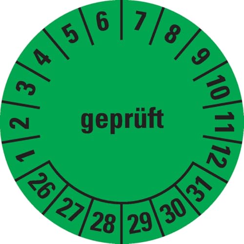 KSIGN Mehrjahresprüfplakette geprüft 2026–2031, Ø 30 mm, grün, 1 Rolle = 500 Stück, Dokumentenfolie, selbstklebend KSIGN Mehrjahresprüfplakette geprüft 2026–2031, Ø 30 mm, grün, 1 Rolle = 500 Stück, Dokumentenfolie, selbstklebend von KSIGN