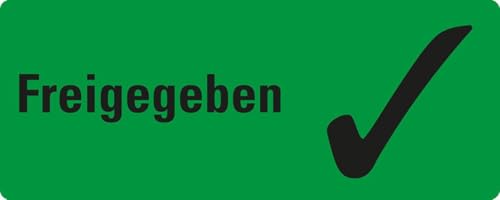 KSIGN Organisationsetikett Freigegeben, Pikto, grün, Haftpapier, ablösbar, 50x20mm, 500/Rolle von KSIGN