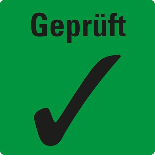 KSIGN Organisationsetikett Geprüft, grün, Haftpapier, ablösbar, 17x17mm, 500/Rolle von KSIGN