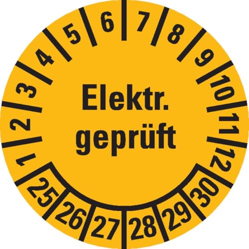 KSIGN Prüfplakette Elektrisch geprüft 25-30,gelb,Dokumentenfolie,selbstklebend,Ø 20mm,36/Bogen KSIGN Prüfplakette Elektrisch geprüft 25-30,gelb,Dokumentenfolie,selbstklebend,Ø 20mm,36/Bogen von KSIGN