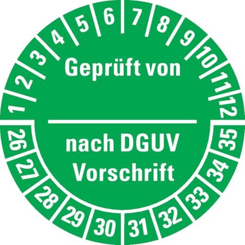 KSIGN Prüfplakette Geprüft nach DGUV Vorschrift 3, Jahresfarben 2026–2035, Ø 30 mm, gelb, Mehrjahresetikett, 500 Stück KSIGN Prüfplakette Geprüft nach DGUV Vorschrift 3, Jahresfarben 2026–2035, Ø 30 mm, gelb, Mehrjahresetikett, 500 Stück von KSIGN