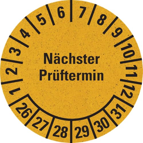 KSIGN Prüfplakette Nächster Prüftermin 2026–2031, gelb, Mehrjahresplakette, Ø 30 mm, Primärfaserpapier, 500 Stück KSIGN Prüfplakette Nächster Prüftermin 2026–2031, gelb, Mehrjahresplakette, Ø 30 mm, Primärfaserpapier, 500 Stück von KSIGN