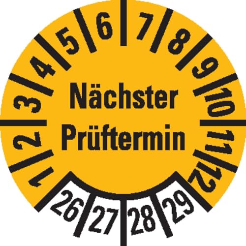 KSIGN Prüfplakette Nächster Prüftermin 26-29, gelb, Dokumentenfolie, Ø 10mm, 128/Bogen KSIGN Prüfplakette Nächster Prüftermin 26-29, gelb, Dokumentenfolie, Ø 10mm, 128/Bogen von KSIGN