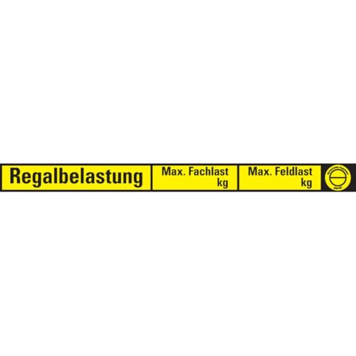 KSIGN Regalbelastungs-Aufkleber m.Feld f.Prüfnachweis (Ø 20mm), Folie,300x24mm, 8/Bogen von KSIGN