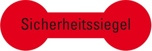 KSIGN Sicherheitssiegel, RoHS-konform, leuchtrot, Haftpapier, permanent, 60x20mm, 12/Bogen von KSIGN