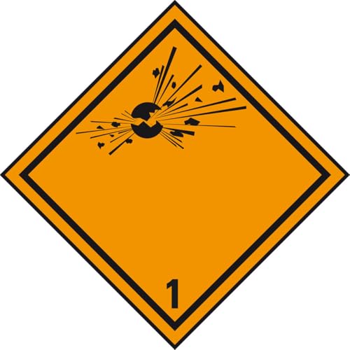 KSIGN Verpackungskennzeichen Klasse 1, seewasserbeständige Folie, 100x100 mm, 500 Stück/Rolle von KSIGN