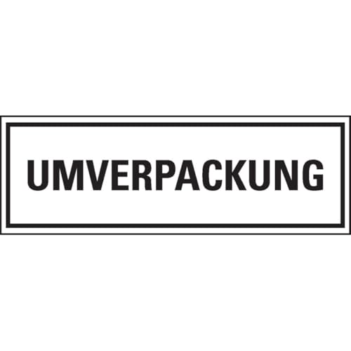 KSIGN Verpackungskennzeichen UMVERPACKUNG, Cellulosepapier, selbstklebend, rot-weiß, rechteckig, 100x100 mm, 500 Stück von KSIGN
