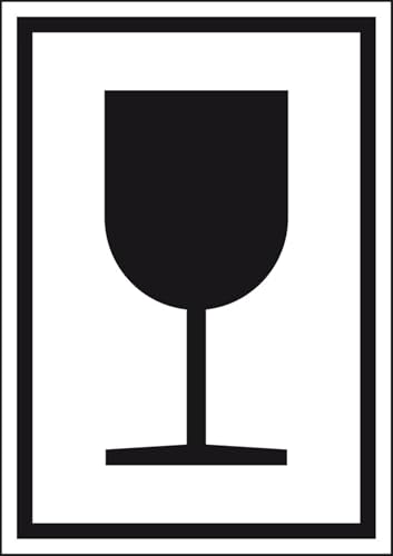 KSIGN Verpackungskennzeichen Vorsicht zerbrechlich, mit Symbol Glas, Format: 100x100 mm, selbstklebend, Rolle: 250 Stück KSIGN Verpackungskennzeichen Vorsicht zerbrechlich, mit Symbol Glas, Format: 100x100 mm, selbstklebend, Rolle: 250 Stück von KSIGN