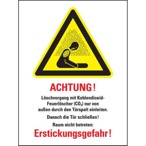 KSIGN Warn-Kombischild CO²-Feuerlöscher - Löschen d. Türspalt,ISO,Kunststoff,200x300mm von KSIGN