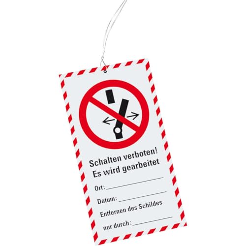 KSIGN Wartungsanhänger Schalten verboten, Kunststoff, 76x147mm, inkl. Kabelbinder, 10/VE, ASR A1.3, DIN EN ISO 7010 P031 KSIGN Wartungsanhänger Schalten verboten, Kunststoff, 76x147mm, inkl. Kabelbinder, 10/VE, ASR A1.3, DIN EN ISO 7010 P031 von KSIGN