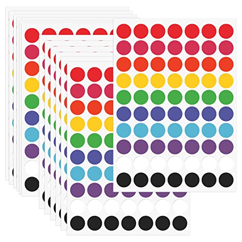 KSIWRE 1260 Stück farbcodierte Etikettenaufkleber, selbstklebende Kodierungskreis-Punkt-Aufkleber, 1,9 cm runde farbige Etiketten-Aufkleber für Kinder, Schule, Büro, Zuhause, Artikelklassifizierung KSIWRE 1260 Stück farbcodierte Etikettenaufkleber, selbstklebende Kodierungskreis-Punkt-Aufkleber, 1,9 cm runde farbige Etiketten-Aufkleber für Kinder, Schule, Büro, Zuhause, Artikelklassifizierung von KSIWRE
