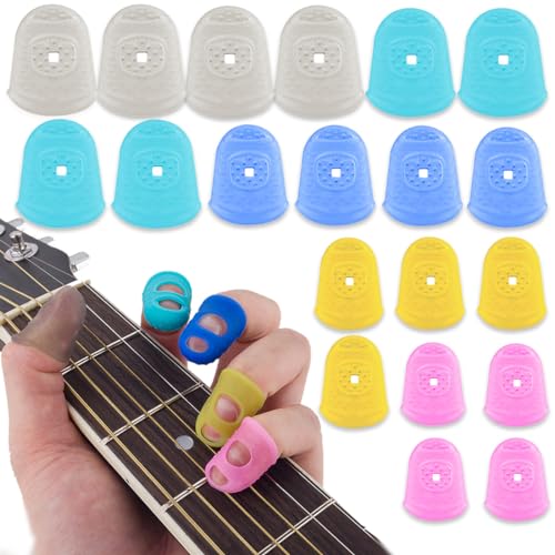 KSJEHW 20 Stücke Fingerspitzenschutz, Silikon-Fingerschutz, Fingerspitzenkappen, Pads, Abdeckung, Fingerhut, Fingerschutz für Gitarrenspielen, Schneiden, Wachsschnitzen, Papierkram KSJEHW 20 Stücke Fingerspitzenschutz, Silikon-Fingerschutz, Fingerspitzenkappen, Pads, Abdeckung, Fingerhut, Fingerschutz für Gitarrenspielen, Schneiden, Wachsschnitzen, Papierkram von KSJEHW