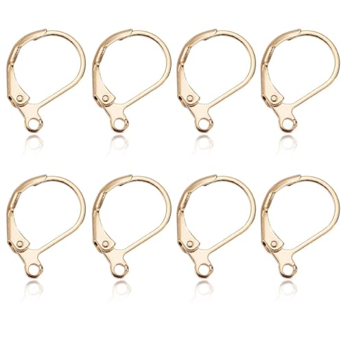KSJEHW 8 Stücke Hebel Zurück Ohrhaken Französische Ohrringhaken 16x10mm für Schmuckherstellung(Gold) von KSJEHW