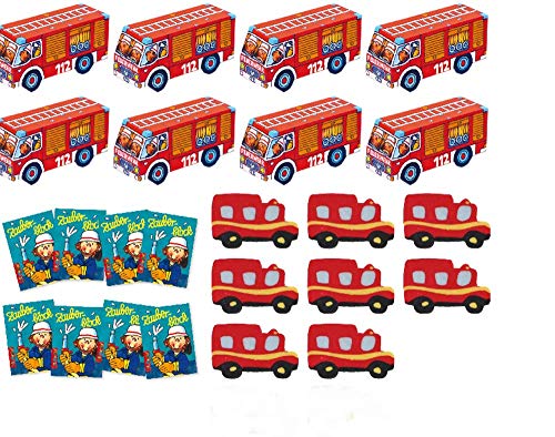 KSS großes 24 Teiliges Feuerwehr - Set für Kindergeburtstag, Tombola, Verlosung, Mitgebsel, Feuerwehr von KSS