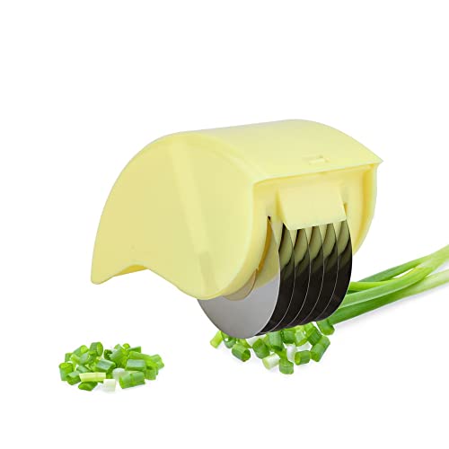KSTE Edelstahl Rostschutzrollschneider Mincer-Gemüse-Küche-Werkzeug (Gelb) von KSTE