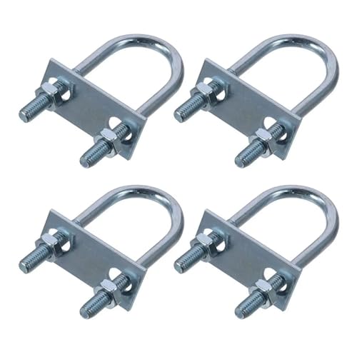KSeSii 4 Sätze runde U-Bolzen, verzinkter Stahl, M8, runde gebogene U-Klemme mit Mutternplatte, Unterlegscheibe(4 Sets-M8X35X75) von KSeSii