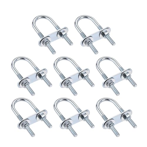 KSeSii 8Sets M6 U-Bolzen Stahl Runde U Rohr Klemmen U Schraube Befestigungen mit Mutter Platte Washer(M6x25mmx70mm) von KSeSii