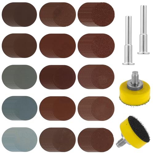 459 Pcs Vielseitiges Schleifscheiben-Set für Bohrmaschinen Rotationswerkzeuge ∅ 2.5 cm Schleifpapier Klett Ultra Langlebig Elastisch Reißfest 80-5000 Schleifscheiben Pad Kit für Metall Holz Gummi von KTCINA