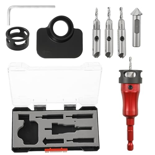 8 tlg Kegelsenker Bohrer Set 2.8/3/3.2/3.5 mm UltraPräzise Bohrungen Bohrsenker Senker Holzbohrer mit Tiefenanschlag Gleichmäßige Bohrungen zu Erzielen Senkbohrer-Satz mit einstellbarem (8) von KTCINA