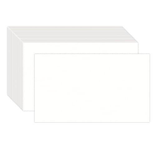 100 Stück 7,6 x 12,7 cm weißes Blanko-Kartonpapier – 36,3 kg robuster Karton für Drucker, Postkarten, Fotopapier, Silbentafeln – Dankeschön, Grußkarten, Notizen, Karteikarten, Zeichnen, Schreiben von KTFNOMES