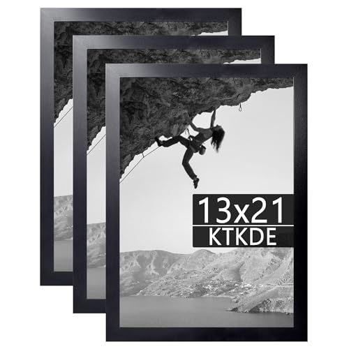 KTKDE 33 x 53 cm Bilderrahmen Set von 3, Studio Gallery 53,3 x 33 cm Poster Schwarzer Rahmen aus Holz, vertikale & horizontale Wandbehang Bilderrahmen für Fotos, Poster & Kunstdrucke KTKDE 33 x 53 cm Bilderrahmen Set von 3, Studio Gallery 53,3 x 33 cm Poster Schwarzer Rahmen aus Holz, vertikale & horizontale Wandbehang Bilderrahmen für Fotos, Poster & Kunstdrucke von KTKDE