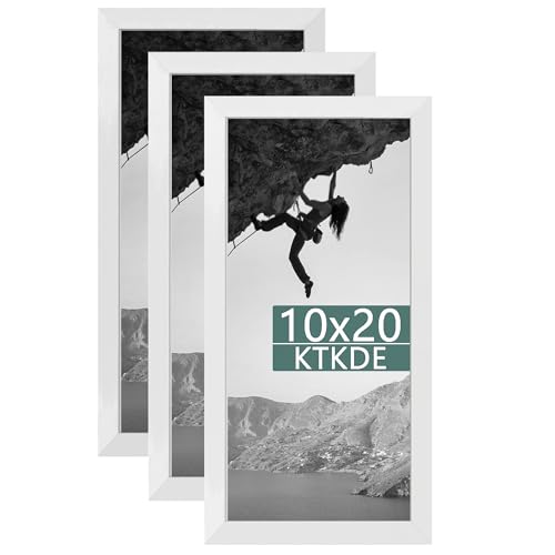 KTKDE Bilderrahmen aus Holz, 25,4 x 50,8 cm, Weiß, 3 Stück, Posterrahmen mit poliertem Plexiglas, Studio-Galerie, Wandaufhängung, Poster und tolles Geschenk KTKDE Bilderrahmen aus Holz, 25,4 x 50,8 cm, Weiß, 3 Stück, Posterrahmen mit poliertem Plexiglas, Studio-Galerie, Wandaufhängung, Poster und tolles Geschenk von KTKDE