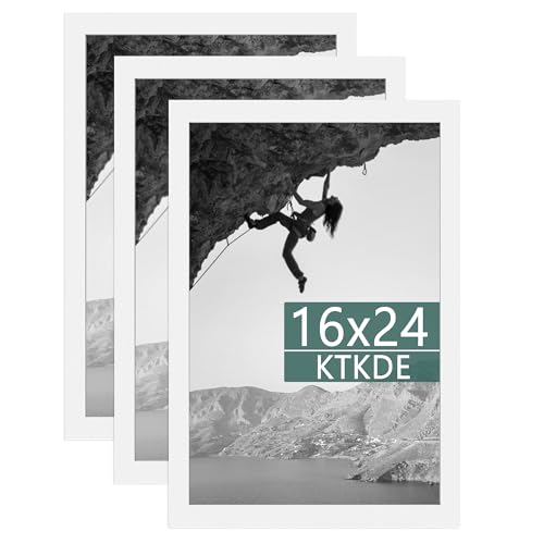 KTKDE Bilderrahmen aus Holz, 40,6 x 61 cm, Weiß, 3 Stück, Posterrahmen mit poliertem Plexiglas, Wandbehang, große Studio-Galerie, Fotorahmen, Dekoration für minimalistischen Stil, geeignet für jeden KTKDE Bilderrahmen aus Holz, 40,6 x 61 cm, Weiß, 3 Stück, Posterrahmen mit poliertem Plexiglas, Wandbehang, große Studio-Galerie, Fotorahmen, Dekoration für minimalistischen Stil, geeignet für jeden von KTKDE