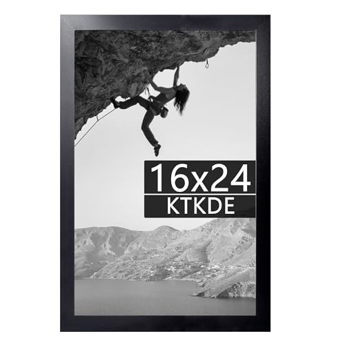 KTKDE Bilderrahmen aus Holz, 40,6 x 61 cm, schwarz, Posterrahmen mit poliertem Plexiglas, Wandbehang, große Studio-Galerie, Fotorahmen, Dekoration für minimalistischen Stil, geeignet für jeden Stil KTKDE Bilderrahmen aus Holz, 40,6 x 61 cm, schwarz, Posterrahmen mit poliertem Plexiglas, Wandbehang, große Studio-Galerie, Fotorahmen, Dekoration für minimalistischen Stil, geeignet für jeden Stil von KTKDE