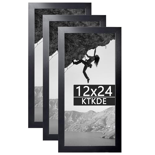 KTKDE Posterrahmen, 30,5 x 61 cm, Schwarz, 3 Stück, Bilderrahmen aus Holz, minimalistischer Stil, Dekoration, Wandbehang KTKDE Posterrahmen, 30,5 x 61 cm, Schwarz, 3 Stück, Bilderrahmen aus Holz, minimalistischer Stil, Dekoration, Wandbehang von KTKDE
