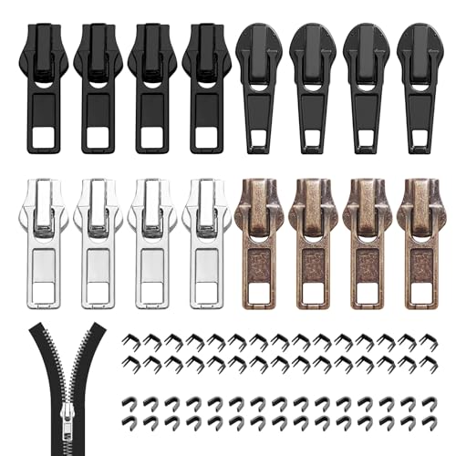 76 Stück Reißverschluss Reparatur Set, eißverschluss Reparaturset, Reißverschluss Reparieren Schieber, #5 Ersatz Reißverschluss Zipper, Reisverschluss-zipper Ersatz für Jacken Mantel Taschen Zelte 76 Stück Reißverschluss Reparatur Set, eißverschluss Reparaturset, Reißverschluss Reparieren Schieber, #5 Ersatz Reißverschluss Zipper, Reisverschluss-zipper Ersatz für Jacken Mantel Taschen Zelte von KTPCN