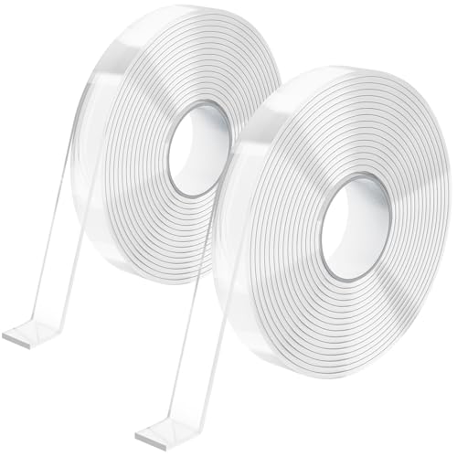 KTRIO 3M Doppelseitiges Klebeband, 6m Länge –Wiederverwendbar & Waschbar, Rückstandslos Entfernbar – Ideal für Home, Büro & Outdoor Anwendungen（2 Roll） von KTRIO