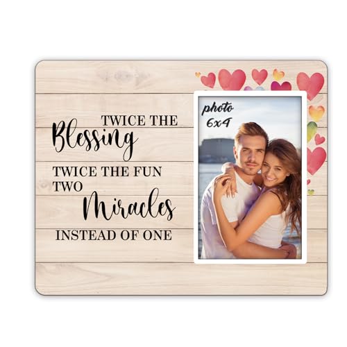 KU-DaYi Twice The Blessing Bilderrahmen, Zwillinge Geschenke für Babys, schwangere Mutter, Geburtstagsgeschenk, Kinderzimmer-Dekor-Bilderrahmen, Zwillinge, neues Baby-Geschenk, Twice The Fun Two KU-DaYi Twice The Blessing Bilderrahmen, Zwillinge Geschenke für Babys, schwangere Mutter, Geburtstagsgeschenk, Kinderzimmer-Dekor-Bilderrahmen, Zwillinge, neues Baby-Geschenk, Twice The Fun Two von KU-DaYi
