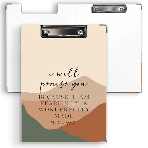 Ku-dayi Christliches Klemmbrett mit Aufbewahrungstasche, I Will Praise You Because I Am Fearfully and Wonderfully Bibelvers Low Profile Klemmbretter für Krankenschwester, Büro, Klassenzimmer, 31,5 x Ku-dayi Christliches Klemmbrett mit Aufbewahrungstasche, I Will Praise You Because I Am Fearfully and Wonderfully Bibelvers Low Profile Klemmbretter für Krankenschwester, Büro, Klassenzimmer, 31,5 x von KU-DaYi