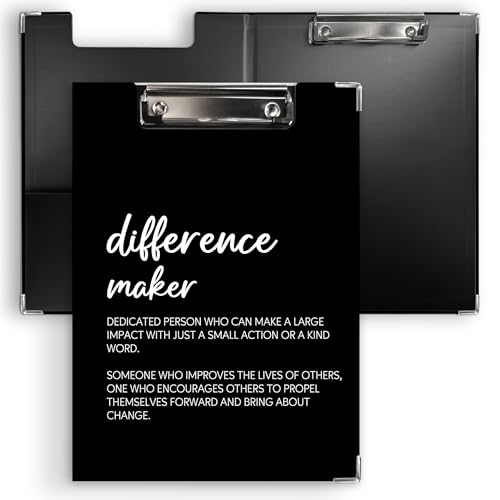 Ku-dayi Difference Maker Geschenke Mitarbeiter Wertschätzung Geschenke Klemmbrett Padfolio mit Aufbewahrungstasche, inspirierende flache Klemmbretter für Frauen Männer Kollegen Lehrer Büro, 31,5 x von KU-DaYi