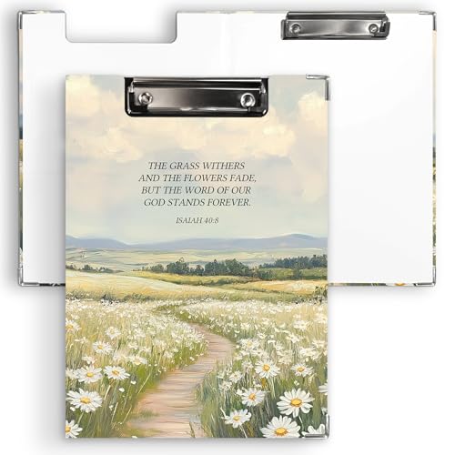Ku-dayi Klemmbrett mit christlichem Blumenmuster, mit Aufbewahrungstasche, Vintage-Gänseblümchen, Landschaft, Bibelvers, Jesaja, 40:8, flache Klemmbretter für Krankenschwestern, Büro, Klassenzimmer Ku-dayi Klemmbrett mit christlichem Blumenmuster, mit Aufbewahrungstasche, Vintage-Gänseblümchen, Landschaft, Bibelvers, Jesaja, 40:8, flache Klemmbretter für Krankenschwestern, Büro, Klassenzimmer von KU-DaYi