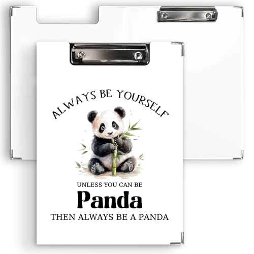 Ku-dayi Niedliches Panda-Klemmbrett mit Aufbewahrungstasche, Panda-Liebhaber, Geschenke, immer selbst sein, außer Sie können ein niedriges Profil sein, Klemmbretter für Krankenschwester, Schule, Büro von KU-DaYi