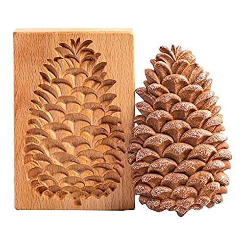 Keks-Stempel , Ausstechform Modellierwerkzeug, Plätzchenform mit verschiedenen Motiven, DIY Schneeflocken Blumen Blumenausstecher Fondant Marzipan Tortendeko Kuchen Cutter (Tannenzapfen) von KUAINICE