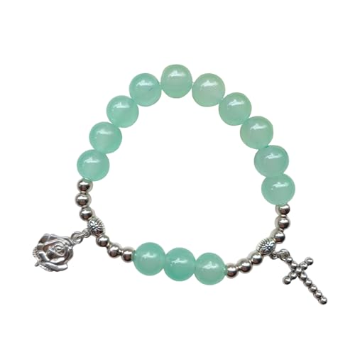 KUAIYIJU Stretch-Armband mit Glasperlen, für den täglichen Gebrauch, Schmuck, Kreuz-Armreifen, Handkette für Katholizismus, Gebet, Taufe KUAIYIJU Stretch-Armband mit Glasperlen, für den täglichen Gebrauch, Schmuck, Kreuz-Armreifen, Handkette für Katholizismus, Gebet, Taufe von KUAIYIJU