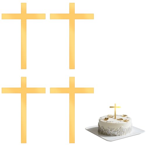 4 Stück Kreuz Kommunion Kuchen Konfirmation Tortendeko, Perfekt für Kommunion Feiern Geburtstag und Hochzeiten kreative Kuchen Deko für Taufen und besondere Anlässe festliche Kuchen Dekoration 4 Stück Kreuz Kommunion Kuchen Konfirmation Tortendeko, Perfekt für Kommunion Feiern Geburtstag und Hochzeiten kreative Kuchen Deko für Taufen und besondere Anlässe festliche Kuchen Dekoration von KUAJTUN
