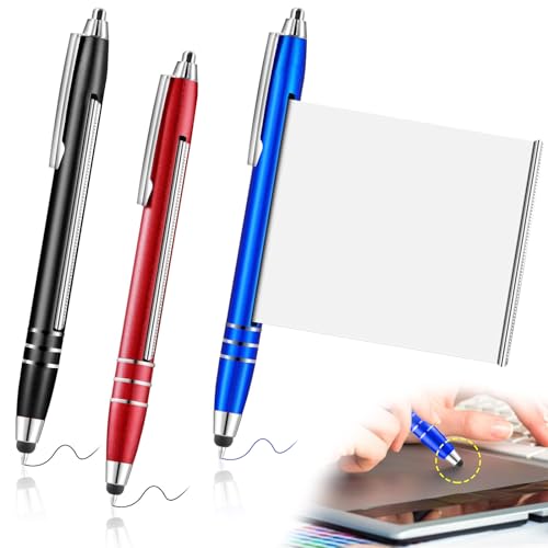 KUAOWT Kugelschreiber Set, 3 Stück Tintenroller mit Spickzettel 2 in 1 Touchscreen Stift für Smartphones Tablets, Metall Kulischreiber Stylus Pen für Schule Geschäft Bürobedarf - Blau, Schwarz, Rot KUAOWT Kugelschreiber Set, 3 Stück Tintenroller mit Spickzettel 2 in 1 Touchscreen Stift für Smartphones Tablets, Metall Kulischreiber Stylus Pen für Schule Geschäft Bürobedarf - Blau, Schwarz, Rot von KUAOWT