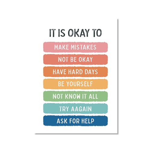 Positive Affirmations Wanddekoration, Wachstumsmindset, Leinwand-Gefühle, Wandkunst, für Kinder, psychische Gesundheitstherapie, Poster, Spielzimmer, Motivationsbilder, Klassenzimmer-Dekor, Positive Affirmations Wanddekoration, Wachstumsmindset, Leinwand-Gefühle, Wandkunst, für Kinder, psychische Gesundheitstherapie, Poster, Spielzimmer, Motivationsbilder, Klassenzimmer-Dekor, von KUBAPIG