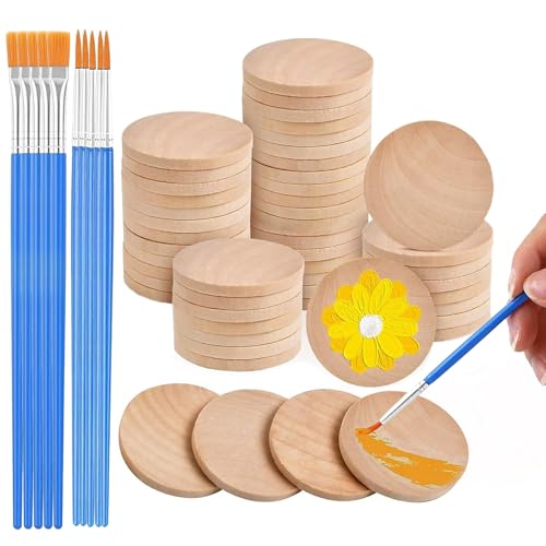 KUBDPQOR Premium Holzscheiben Set zum Basteln - Runde Holzplättchen, Handbemalt, 40mm Durchmesser - Ideale für DIY Projekte, Eselspiel aus Holz KUBDPQOR Premium Holzscheiben Set zum Basteln - Runde Holzplättchen, Handbemalt, 40mm Durchmesser - Ideale für DIY Projekte, Eselspiel aus Holz von KUBDPQOR