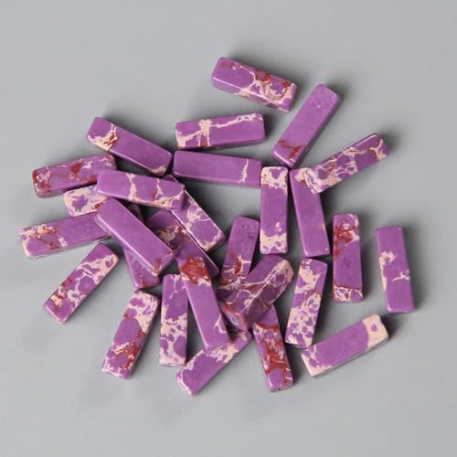 KUCOON 4 x 13 mm Flache rechteckige Röhren-Steinperlen, Naturstein-zentrierte gebohrte Perlen, Amethyste, Achate, Quarzperlen für die Schmuckherstellung KUCOON 4 x 13 mm Flache rechteckige Röhren-Steinperlen, Naturstein-zentrierte gebohrte Perlen, Amethyste, Achate, Quarzperlen für die Schmuckherstellung von KUCOON