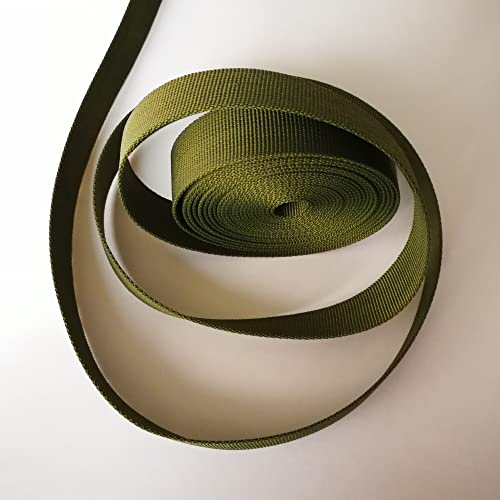 KUCOON 5 Meter 2,5 cm   1 Zoll breites olivgrünes Nylon-Gurtband, geflochtener Rucksackgürtel von KUCOON