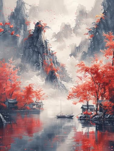 5D Diamond Painting Berg, Landschaft Diamond Painting Erwachsene, DIY Vollbohrer Diamanten Malerei Stickerei Kreuzstich Set, Mosaikherstellung Kunst für Deko Wohnzimmer, Geschenke 60X80cm J-5633 5D Diamond Painting Berg, Landschaft Diamond Painting Erwachsene, DIY Vollbohrer Diamanten Malerei Stickerei Kreuzstich Set, Mosaikherstellung Kunst für Deko Wohnzimmer, Geschenke 60X80cm J-5633 von KUEAJIOU