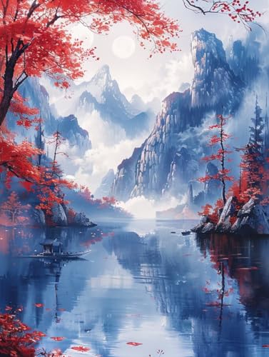 5D Diamond Painting Berg, Landschaft Diamond Painting Erwachsene, DIY Vollbohrer Diamanten Malerei Stickerei Kreuzstich Set, Mosaikherstellung Kunst für Deko Wohnzimmer, Geschenke 70x95cm 0-9653 5D Diamond Painting Berg, Landschaft Diamond Painting Erwachsene, DIY Vollbohrer Diamanten Malerei Stickerei Kreuzstich Set, Mosaikherstellung Kunst für Deko Wohnzimmer, Geschenke 70x95cm 0-9653 von KUEAJIOU