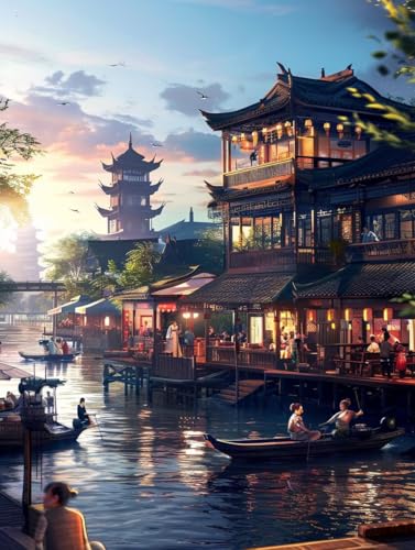 5D Diamond Painting Erwachsene Architektur, Landschaft Diamant Painting Bilder, DIY Vollbohrer Diamanten Malerei Stickerei Kreuzstich, Als Geschenke für Frauen, Deko Wohnzimmer 40X50cm 7-9608 5D Diamond Painting Erwachsene Architektur, Landschaft Diamant Painting Bilder, DIY Vollbohrer Diamanten Malerei Stickerei Kreuzstich, Als Geschenke für Frauen, Deko Wohnzimmer 40X50cm 7-9608 von KUEAJIOU