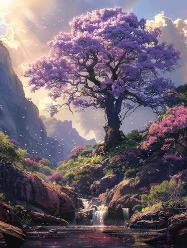 5D Diamond Painting Erwachsene Baum, Landschaft Diamant Painting Bilder, DIY Vollbohrer Diamanten Malerei Stickerei Kreuzstich, Als Geschenke, Zur Entspannung und Als Deko Wohnzimmer 100x135cm 7-3090 5D Diamond Painting Erwachsene Baum, Landschaft Diamant Painting Bilder, DIY Vollbohrer Diamanten Malerei Stickerei Kreuzstich, Als Geschenke, Zur Entspannung und Als Deko Wohnzimmer 100x135cm 7-3090 von KUEAJIOU